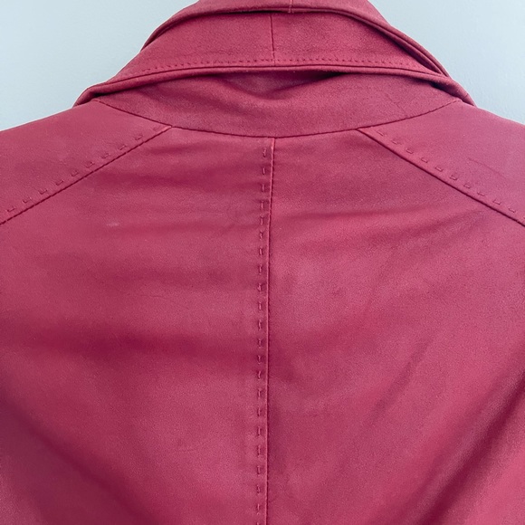 VINCE Red Leather Jacket - Picture 11 of 17